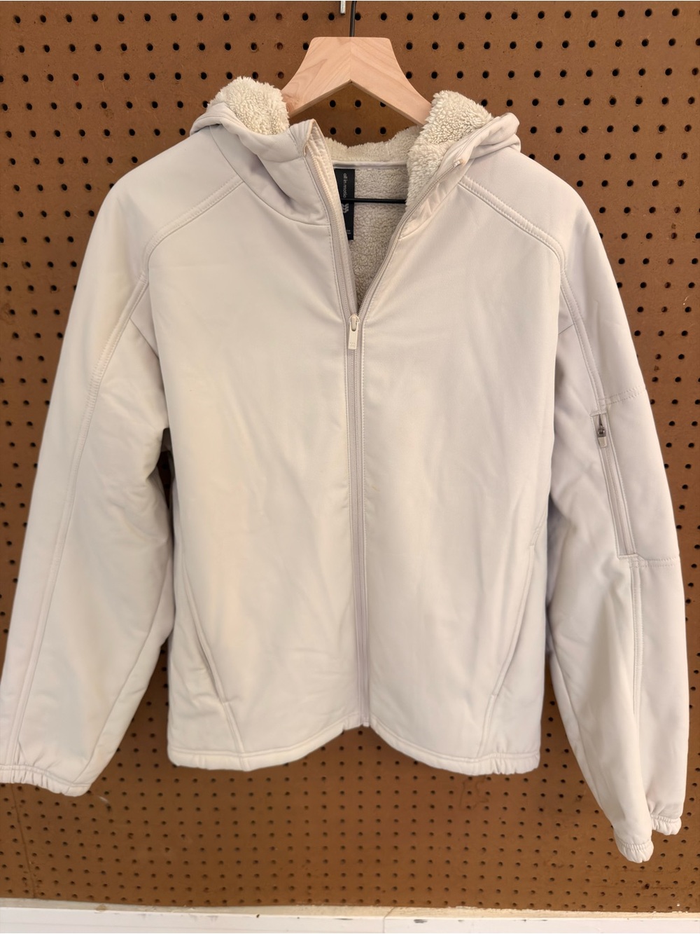 all in motion Cream Hooded Sherpa Jacket